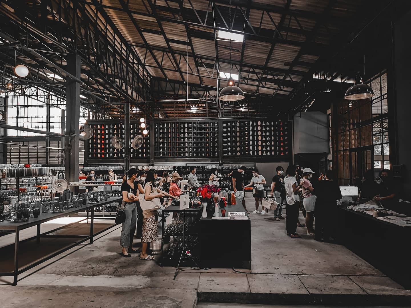 Visitors shopping at the Eastern Glass factory outlet in Bangkok