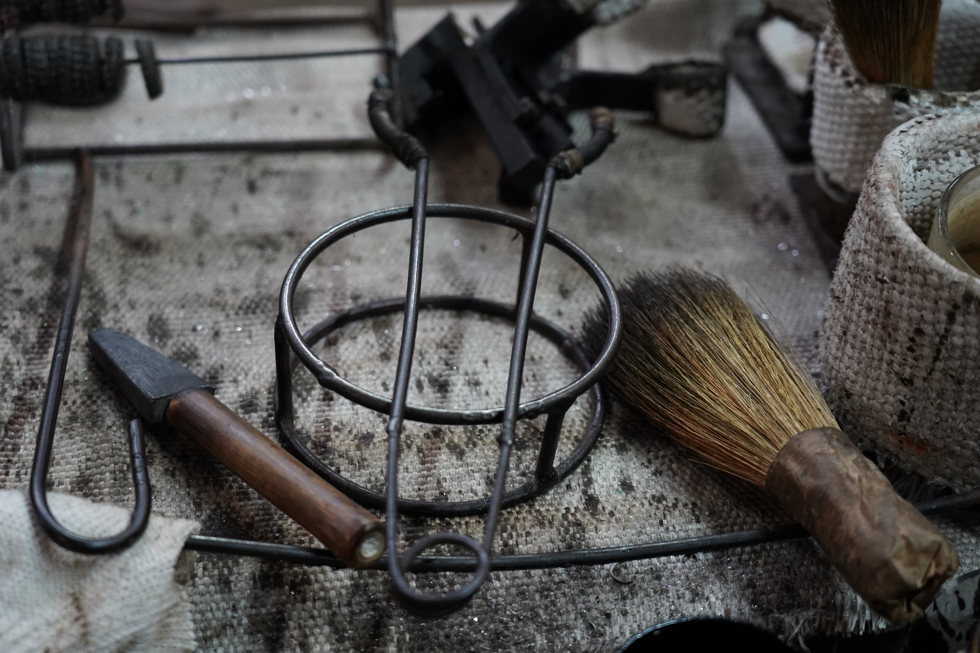 Traditional glassblower's tools